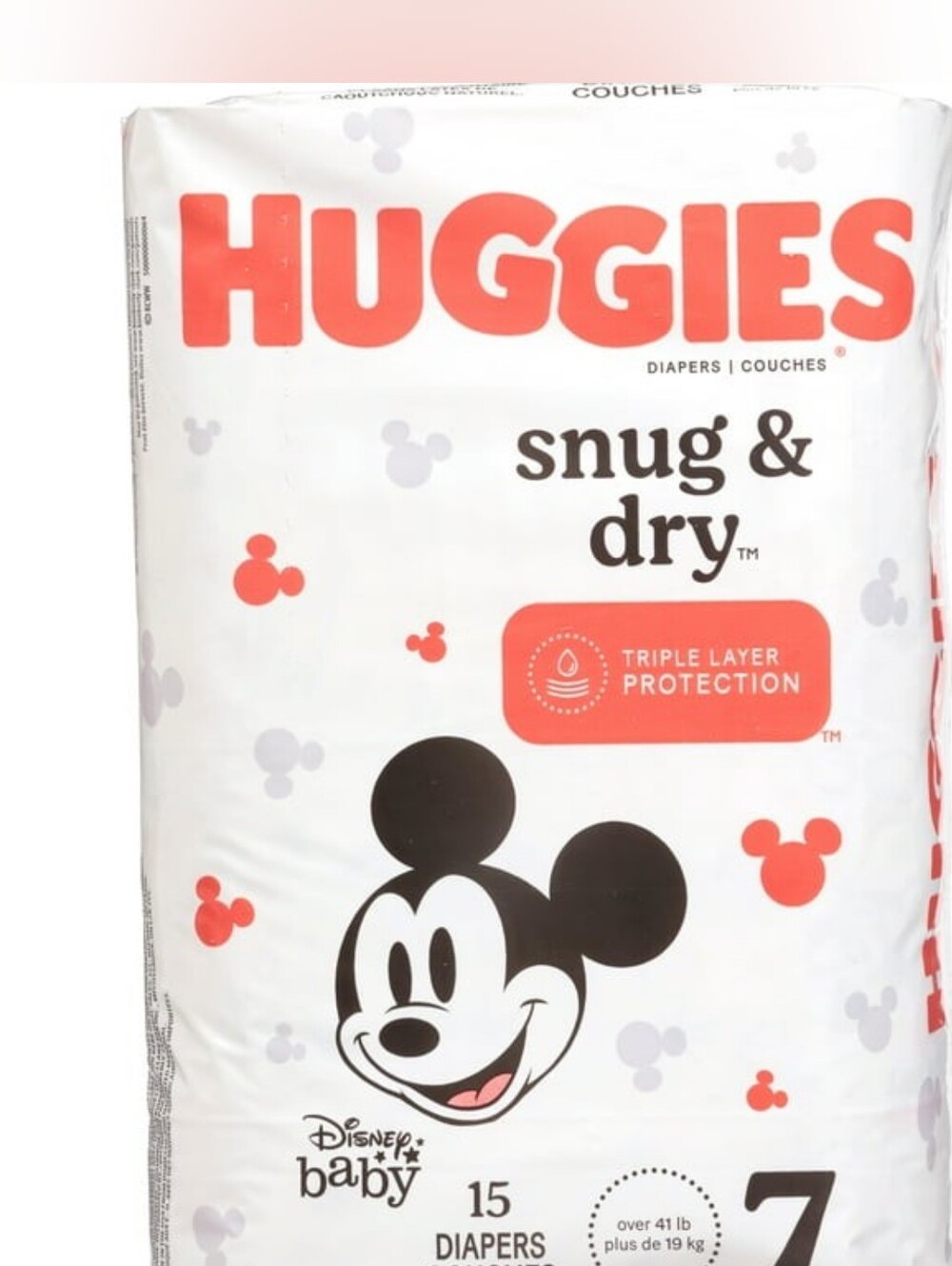 Huggies Snug & Dry Disney Baby Diapers Size 7 (15 -count) X 2